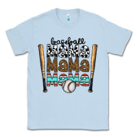 Dusty Blue baseball mama mama mama Classic Tee - CowhideDigitalArt