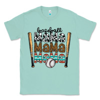 Seafoam baseball mama mama mama Classic Tee - CowhideDigitalArt