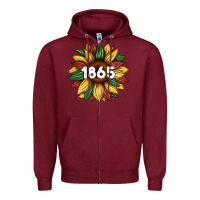 Burgundy juneteenth 1865 sunflower Zipper Hoodie - Artiststas