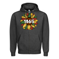 Charcoal Heather juneteenth 1865 sunflower Zipper Hoodie - Artiststas