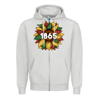 Dove Grey juneteenth 1865 sunflower Zipper Hoodie - Artiststas
