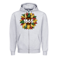 Heather Grey juneteenth 1865 sunflower Zipper Hoodie - Artiststas