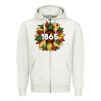 Oatmeal Heather juneteenth 1865 sunflower Zipper Hoodie - Artiststas
