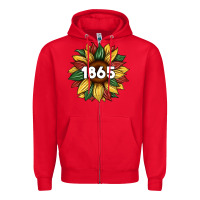 Red juneteenth 1865 sunflower Zipper Hoodie - Artiststas