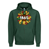 Sports Green juneteenth 1865 sunflower Zipper Hoodie - Artiststas
