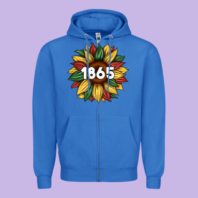 Juneteenth 1865 Sunflower Zipper Hoodie Designed By Artiststas