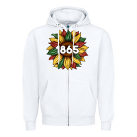 White juneteenth 1865 sunflower Zipper Hoodie - Artiststas