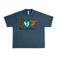 Midnight Navy peace love cow Urban Heavy Tee - RanaPortraitStore
