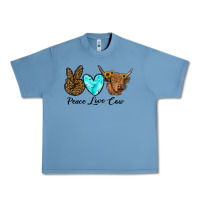 Pebble Blue peace love cow Urban Heavy Tee - RanaPortraitStore