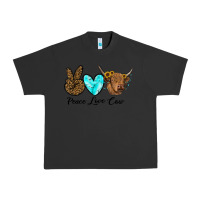 Pigment Black peace love cow Urban Heavy Tee - RanaPortraitStore