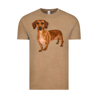 Vintage Coffee dachshund Vintage Tee - RanaPortraitStore