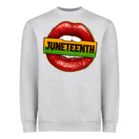 Heather Grey juneteenth lips Heavyweight Sweatshirt - texasbilliewilder
