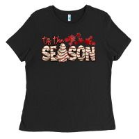 Black tis the season with christmas cake Ladies Tee - AdoDesignShop