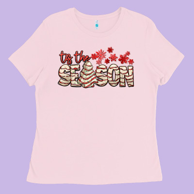 Tis The Season With Christmas Cake Ladies Tee Designed By Adodesignshop