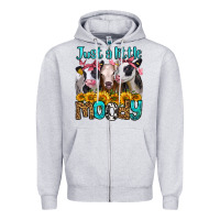 Heather Grey just a little moody heifers Zipper Hoodie - Jasminsmagicworld