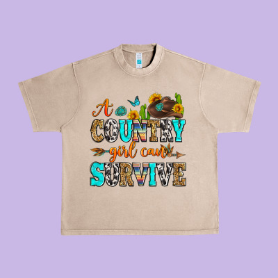 A Country Girl Can Survive Urban Heavy Tee Designed By Zillion Design Studio