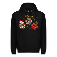 Black christmas paws Premium Hoodie - MaliasSmallBusiness