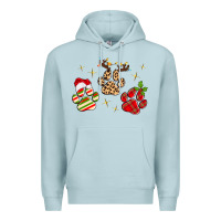Blue Mist christmas paws Premium Hoodie - MaliasSmallBusiness