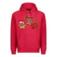 Cardinal christmas paws Premium Hoodie - MaliasSmallBusiness