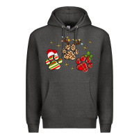 Charcoal Heather christmas paws Premium Hoodie - MaliasSmallBusiness