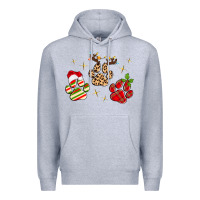 Heather Grey christmas paws Premium Hoodie - MaliasSmallBusiness