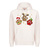 Pale Pink christmas paws Premium Hoodie - MaliasSmallBusiness