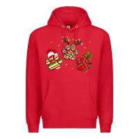 Red christmas paws Premium Hoodie - MaliasSmallBusiness