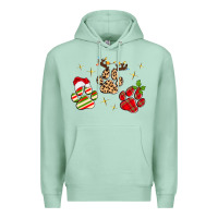 Seafoam christmas paws Premium Hoodie - MaliasSmallBusiness