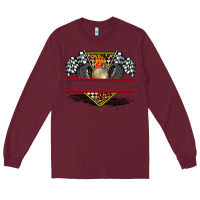 Burgundy race flag and race equipment Long Sleeve Tee - AdoDesignShop