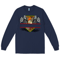 Navy race flag and race equipment Long Sleeve Tee - AdoDesignShop