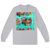 Moon Dust floral hippie truck seamless pattern Long Sleeve Tee - HRA Design Shop