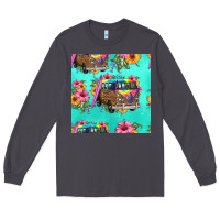 Smoke floral hippie truck seamless pattern Long Sleeve Tee - HRA Design Shop