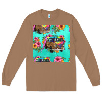 Toasted Coconut floral hippie truck seamless pattern Long Sleeve Tee - HRA Design Shop