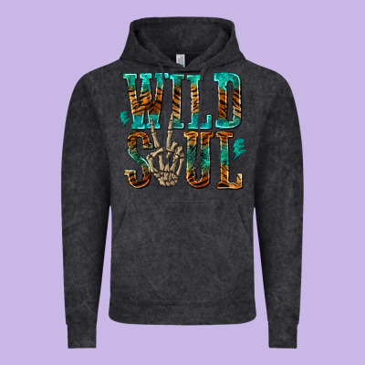 Vintage Hoodie wild soul with skeleton hand