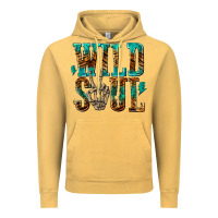 Vintage Mustard wild soul with skeleton hand Vintage Hoodie - texasbilliewilder