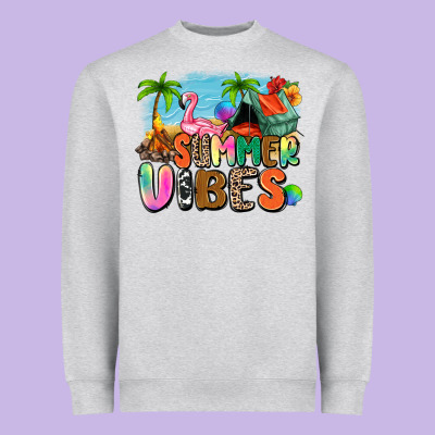 Summer Vibes Camp Heavyweight Sweatshirt Designed By Zillion Design Studio