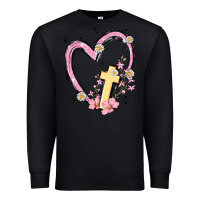 Black heart cross Premium Sweatshirt - MaliasSmallBusiness