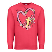 Cardinal heart cross Premium Sweatshirt - MaliasSmallBusiness