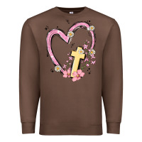 Chestnut heart cross Premium Sweatshirt - MaliasSmallBusiness