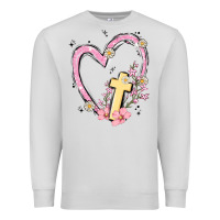 Dove Grey heart cross Premium Sweatshirt - MaliasSmallBusiness