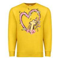 Lemon heart cross Premium Sweatshirt - MaliasSmallBusiness