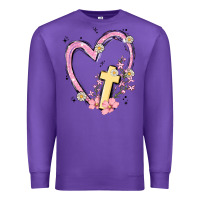 Purple heart cross Premium Sweatshirt - MaliasSmallBusiness