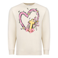 Sandshell heart cross Premium Sweatshirt - MaliasSmallBusiness