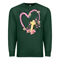 Sports Green heart cross Premium Sweatshirt - MaliasSmallBusiness