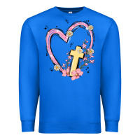 True Royal heart cross Premium Sweatshirt - MaliasSmallBusiness
