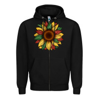 Black juneteenth sunflower Zipper Hoodie - Artiststas