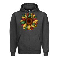 Charcoal Heather juneteenth sunflower Zipper Hoodie - Artiststas