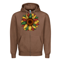 Chestnut juneteenth sunflower Zipper Hoodie - Artiststas