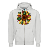 Dove Grey juneteenth sunflower Zipper Hoodie - Artiststas
