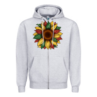 Heather Grey juneteenth sunflower Zipper Hoodie - Artiststas